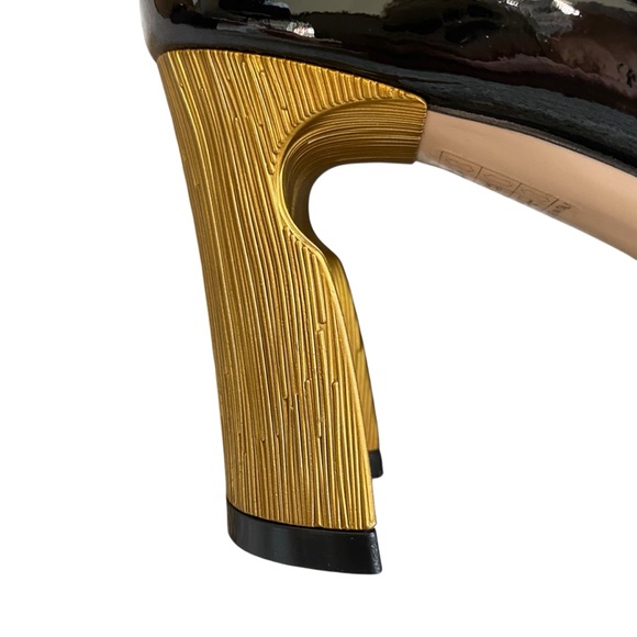 Gucci Vernice Pearl Arielle Mary Jane Pumps US 9.5 EU 39.5 Black Leather NEW - Picture 14 of 15